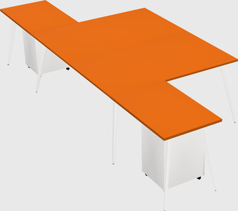 Shared l-shaped office desk system