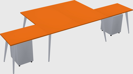 Shared l-shaped office desk system