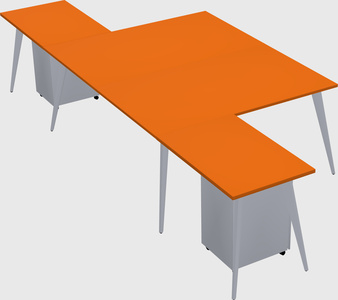 Shared l-shaped office desk system