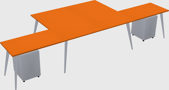 Shared l-shaped office desk system