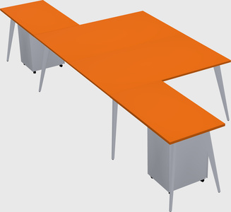 Shared l-shaped office desk system