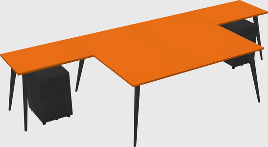 Shared l-shaped office desk system