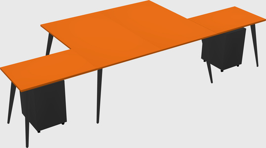 Shared l-shaped office desk system