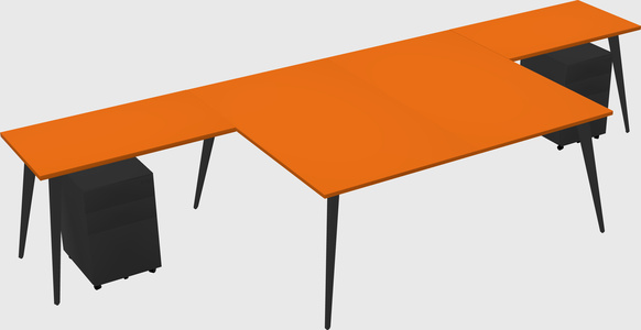 Shared l-shaped office desk system
