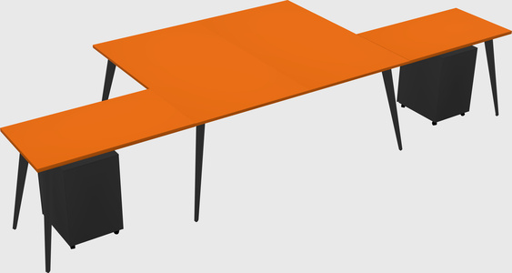Shared l-shaped office desk system