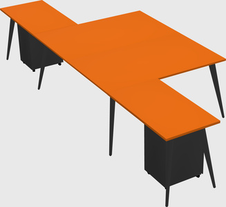 Shared l-shaped office desk system