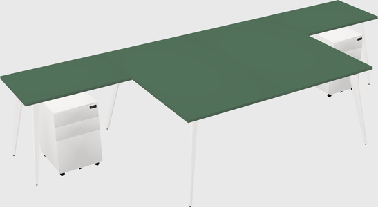Shared l-shaped office desk system