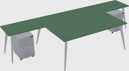 Shared l-shaped office desk system