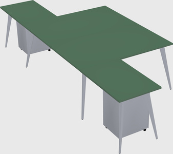 Shared l-shaped office desk system