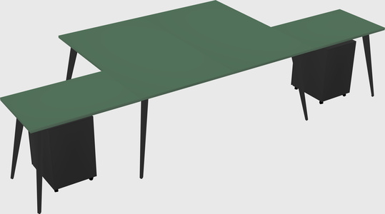 Shared l-shaped office desk system
