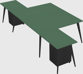 Shared l-shaped office desk system