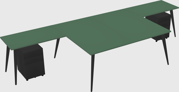 Shared l-shaped office desk system