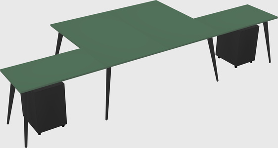 Shared l-shaped office desk system