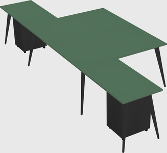 Shared l-shaped office desk system