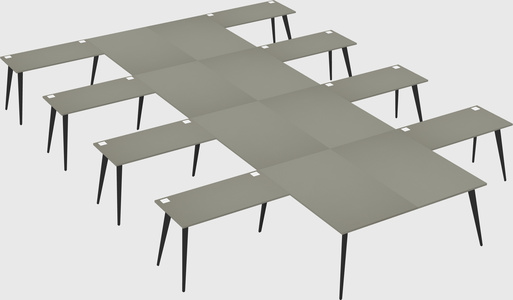 Shared l-shaped office desk system