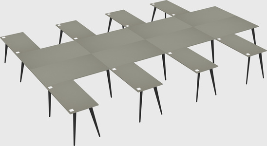 Shared l-shaped office desk system