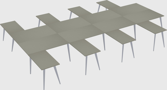 Shared l-shaped office desk system
