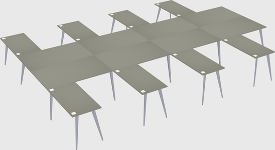 Shared l-shaped office desk system
