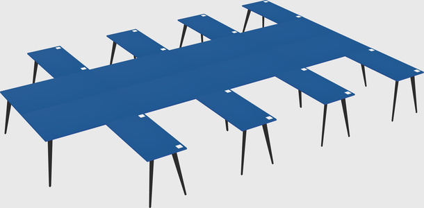Shared l-shaped office desk system