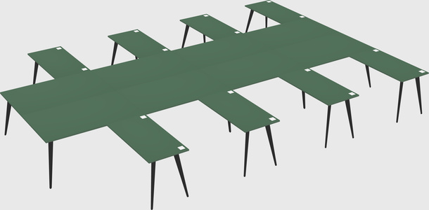 Shared l-shaped office desk system