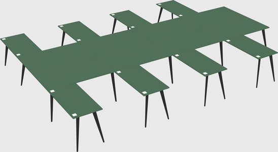 Shared l-shaped office desk system