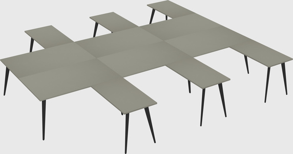 Shared l-shaped office desk system