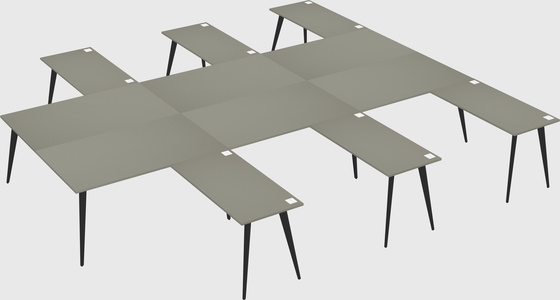 Shared l-shaped office desk system