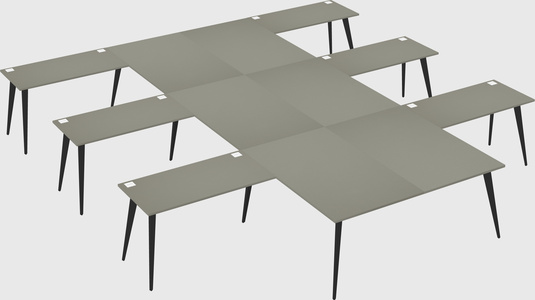 Shared l-shaped office desk system