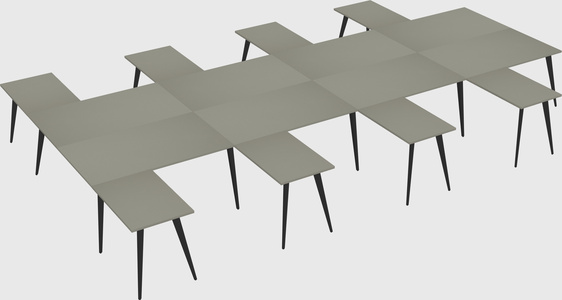 Shared l-shaped office desk system