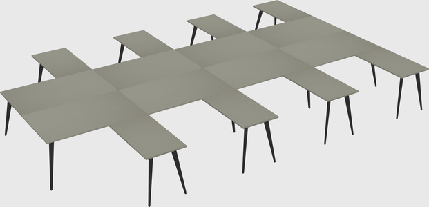 Shared l-shaped office desk system