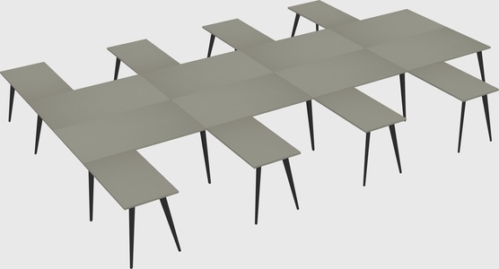 Shared l-shaped office desk system