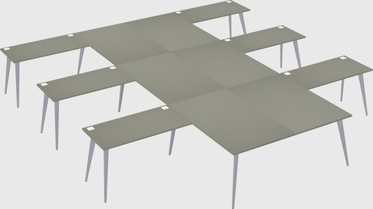 Shared l-shaped office desk system