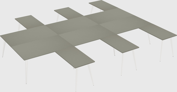 Shared l-shaped office desk system