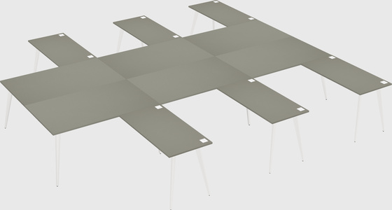 Shared l-shaped office desk system