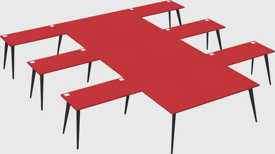 Shared l-shaped office desk system