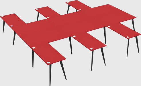 Shared l-shaped office desk system