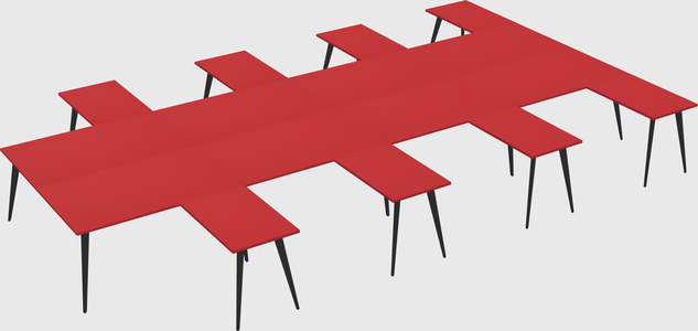 Shared l-shaped office desk system