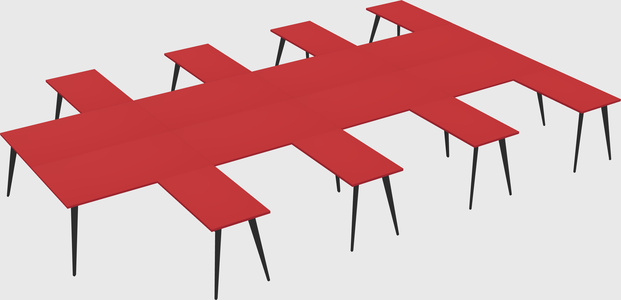 Shared l-shaped office desk system