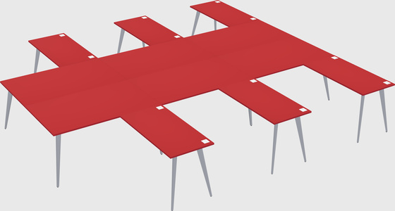 Shared l-shaped office desk system