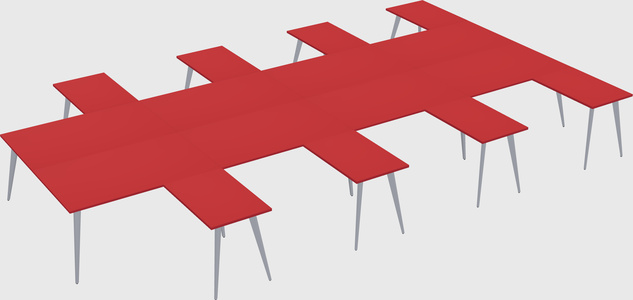 Shared l-shaped office desk system
