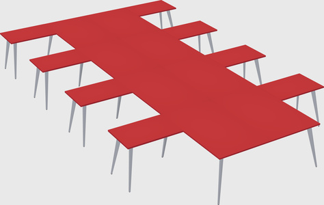 Shared l-shaped office desk system