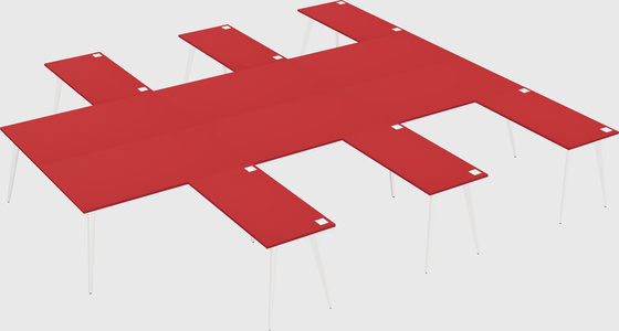 Shared l-shaped office desk system