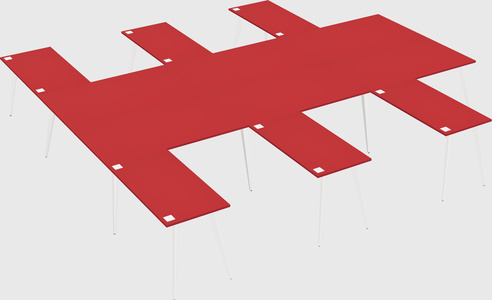 Shared l-shaped office desk system