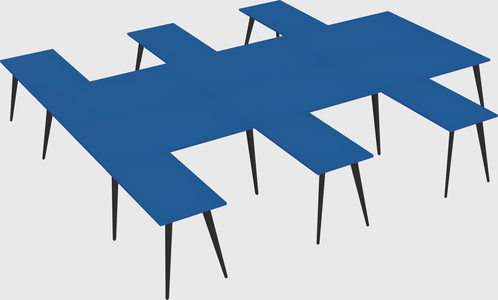 Shared l-shaped office desk system