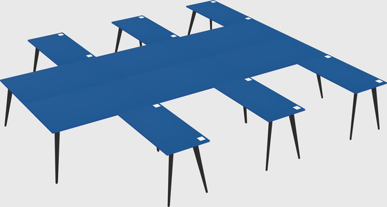 Shared l-shaped office desk system
