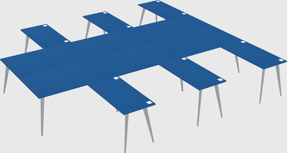 Shared l-shaped office desk system