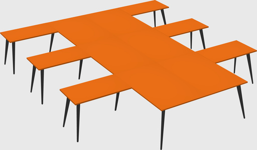 Shared l-shaped office desk system