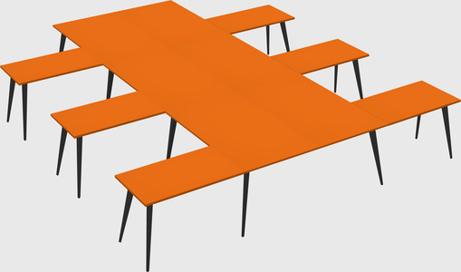 Shared l-shaped office desk system