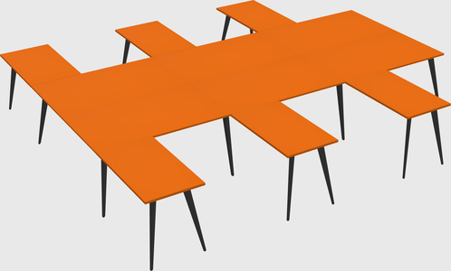 Shared l-shaped office desk system