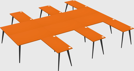 Shared l-shaped office desk system